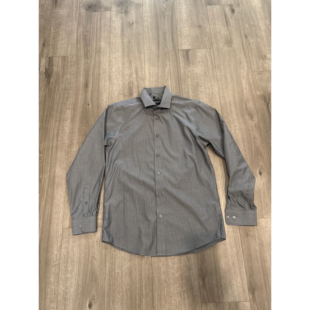 Kenneth Cole Awearness Slim Fit Black & White Button-Down Men's Size 15 ½